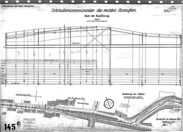 Bestandsplan von 1913 | Abbildung: SWO Netz GmbH Bestandsplan von 1913 | Abbildung: SWO Netz GmbH