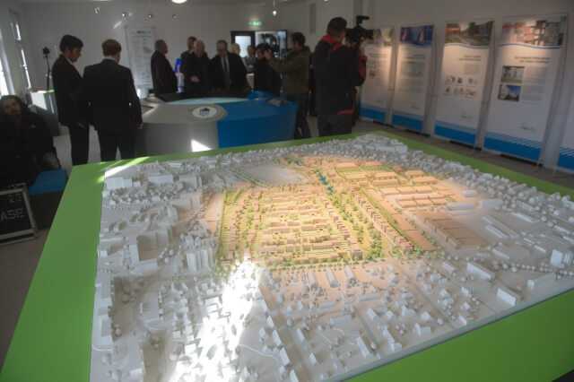 Modell des Wohnquartiers Jenfelder Au – die erste Realisierung des HAMBURG WATER Cycle®