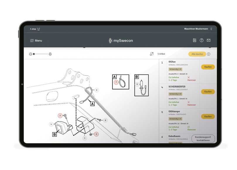 Schneller Zugriff im Swecon-Webshop: Per Klick auf die Explosionszeichnung können die benötigten Ersatzteile direkt ausgewählt und bestellt werden. | Foto: Swecon