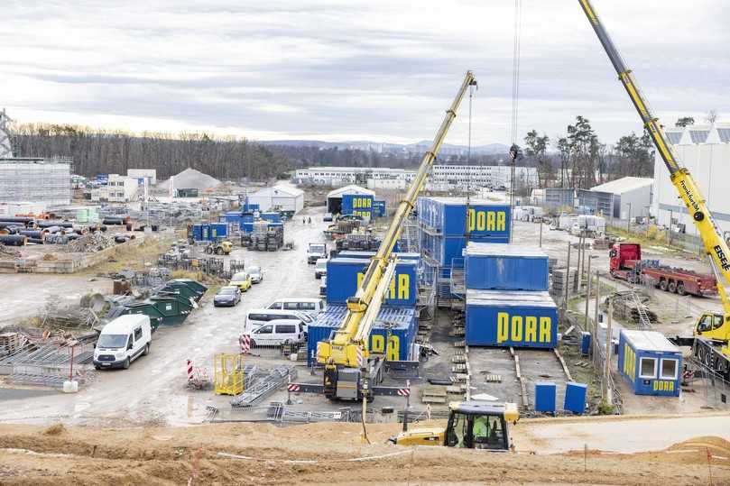 Die Porr baute den kreisförmigen Beschleunigertunnel sowie neun Gebäude im Baufeld Nord. | Foto: Porr Die Porr baute den kreisförmigen Beschleunigertunnel sowie neun Gebäude im Baufeld Nord. | Foto: Porr