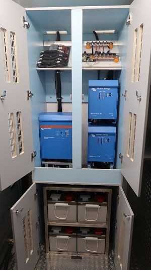 Die Varianten von Stromspeichern, eingebaut im Lkw über ein Batteriepack mit Wechselrichter oder für den mobilen Einsatz auf der Baustelle. | Foto: Swietelsky-Faber; Prokasro Die Varianten von Stromspeichern, eingebaut im Lkw über ein Batteriepack mit Wechselrichter oder für den mobilen Einsatz auf der Baustelle. | Foto: Swietelsky-Faber; Prokasro