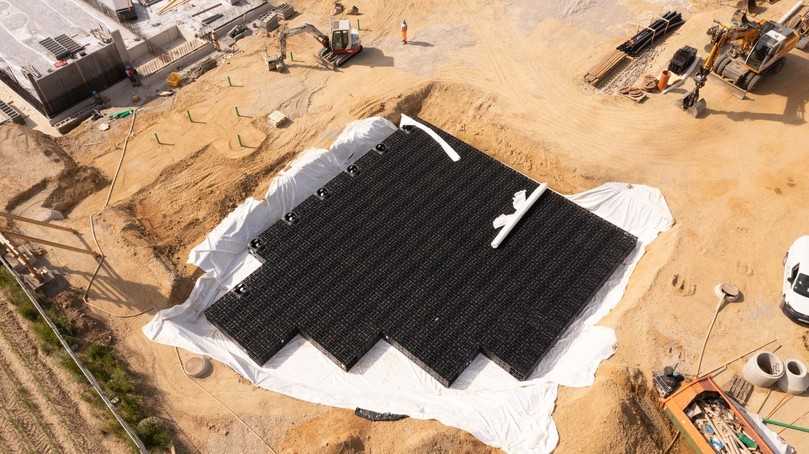 Das modulare System bietet die Möglichkeit, die Regenrückhalteanlage entsprechend den örtlichen Gegebenheiten individuell und platzsparend anzupassen. | Foto: Graf Das modulare System bietet die Möglichkeit, die Regenrückhalteanlage entsprechend den örtlichen Gegebenheiten individuell und platzsparend anzupassen. | Foto: Graf