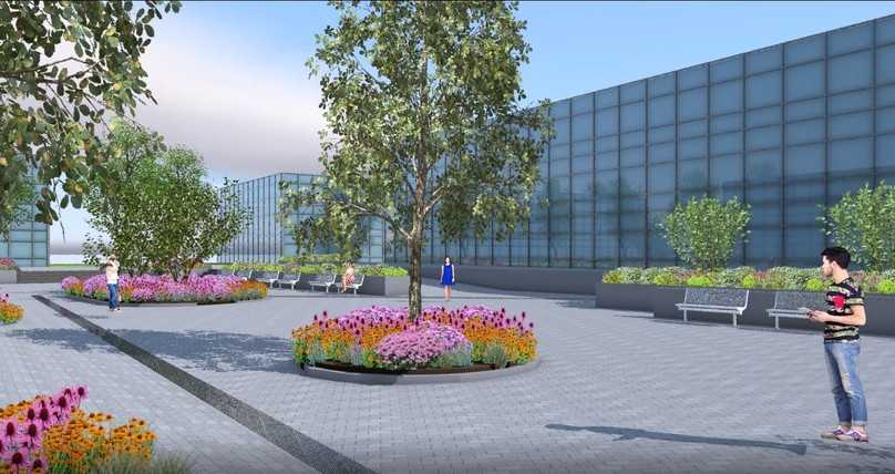 Geplante Gestaltung des multifunktionalen befestigten Wasserplatzes im Neubaugebiet 6-Seen-Wedau | Foto: WBD