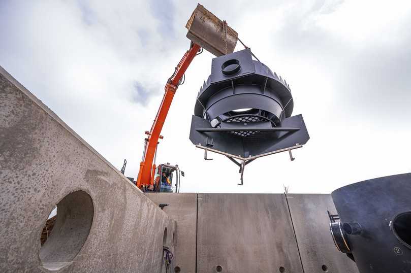 Die Montage der Behandlungsanlage nahm nur zwei Tage in Anspruch, da die Anlage komplett vormontiert auf die Baustelle geliefert wurde. | Foto: Finger Baustoffe Die Montage der Behandlungsanlage nahm nur zwei Tage in Anspruch, da die Anlage komplett vormontiert auf die Baustelle geliefert wurde. | Foto: Finger Baustoffe