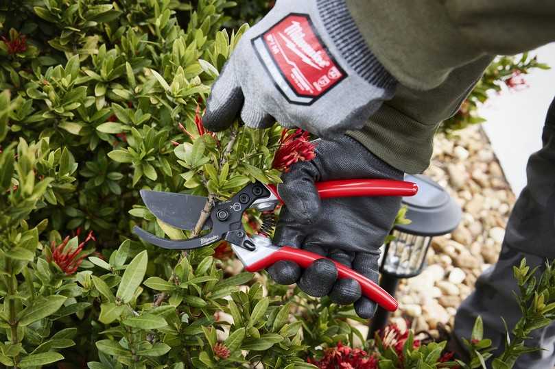 Zwei Bypass-Gartenscheren bieten bei der Gehölzpflege Schnittkapazitäten von 20 mm bzw. 25 mm. | Foto: Milwaukee