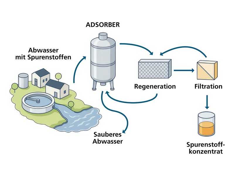 Schematische Darstellung des Arkon-Verfahrens auf einer kommunalen Kläranlage. | Foto: Fraunhofer Umsicht Schematische Darstellung des Arkon-Verfahrens auf einer kommunalen Kläranlage. | Foto: Fraunhofer Umsicht