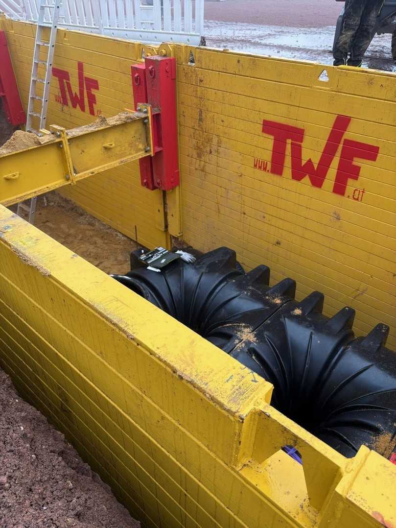 Variabel und effizient – XL-Schlittenbox mit Zisternenmodul | Foto: TWF Tiefbautechnik Variabel und effizient – XL-Schlittenbox mit Zisternenmodul | Foto: TWF Tiefbautechnik