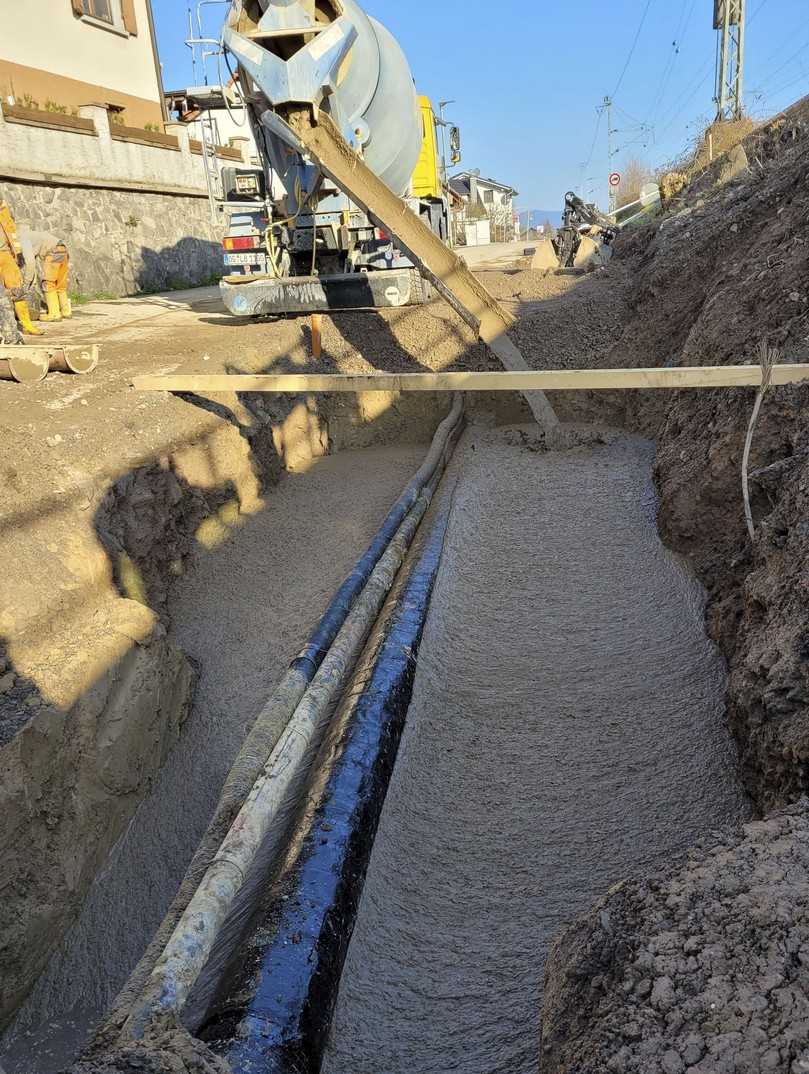 Verfüllung Gasleitung mit Flüssigboden | Foto: Flüssigboden Engineering GmbH