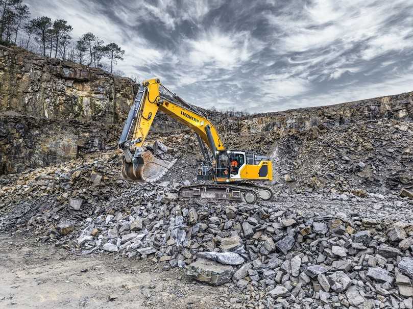 Der Star im Steinbruch: Der R 958 G8 kombiniert hohe Leistung mit speziell auf Gewinnungsarbeiten abgestimmten Ausrüstungen. | Foto: Liebherr