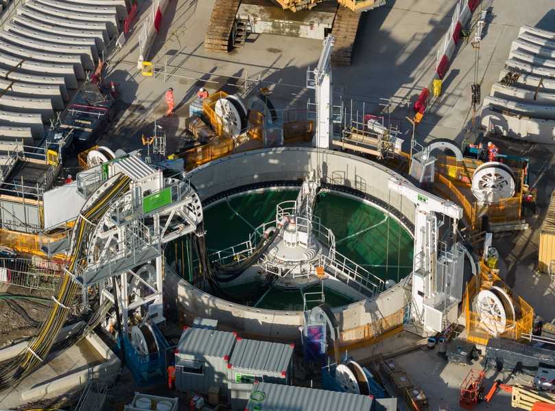 Vertical Shaft Sinking Machine (VSM) während des Baus des Startschachts für den Themse-Kabeltunnel | Foto: National Grid