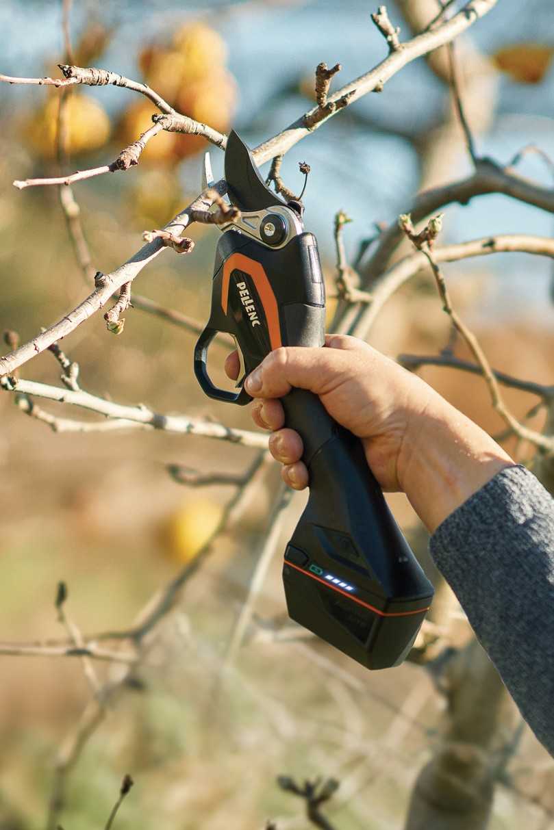 Die neue Astschere C3X kommuniziert mit dem Smartphone. | Foto: Pellenc Die neue Astschere C3X kommuniziert mit dem Smartphone. | Foto: Pellenc