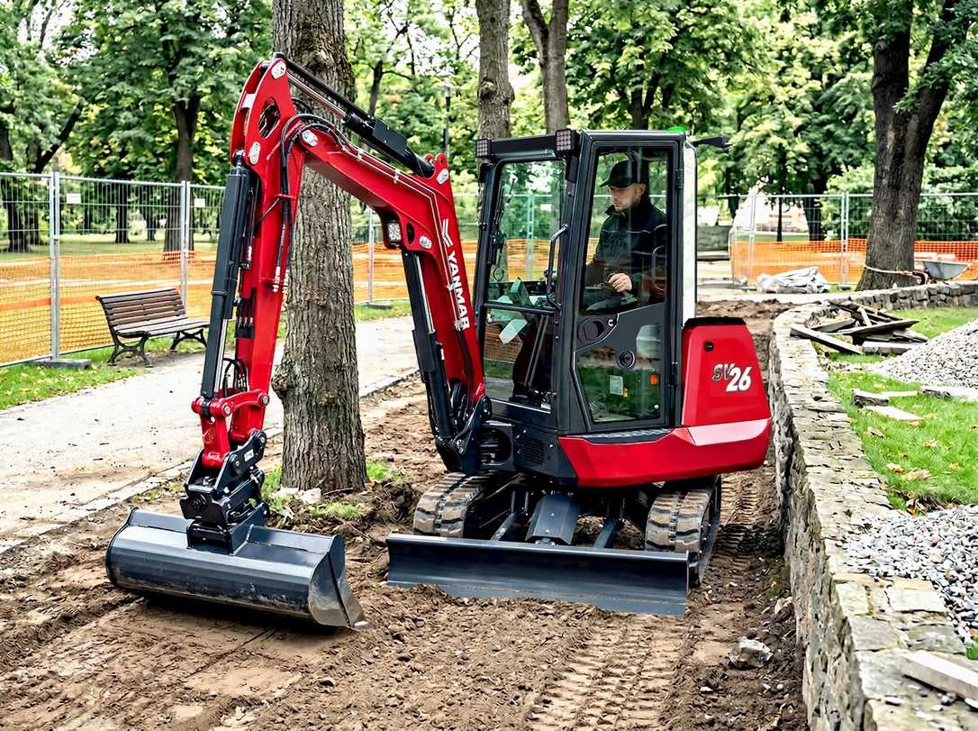 Minibagger von Yanmar: Neue Kompaktbagger SV26-7 und ViO27-7 für Bau & GaLaBau