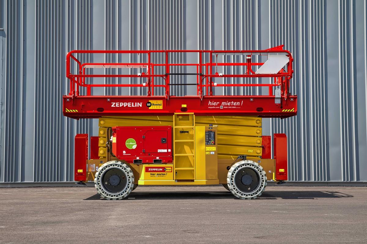 Zeppelin Rental zeigt auf der Nordbau unter anderem eine elektrisch betriebene Scherenbühne aus seinem „ecoRent"-Programm. | Foto: Haulotte Zeppelin Rental zeigt auf der Nordbau unter anderem eine elektrisch betriebene Scherenbühne aus seinem „ecoRent"-Programm. | Foto: Haulotte