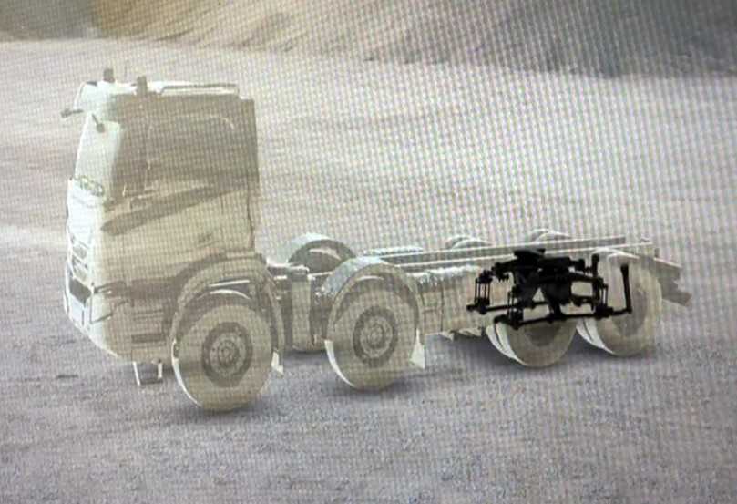 Screenshot von der Web-Session: Die neue Hinterradaufhängung für Tandemachsen besteht aus einem einteiligen Gussteil und reduziert das Leergewicht um 325 kg. | Foto: Quatex Screenshot von der Web-Session: Die neue Hinterradaufhängung für Tandemachsen besteht aus einem einteiligen Gussteil und reduziert das Leergewicht um 325 kg. | Foto: Quatex