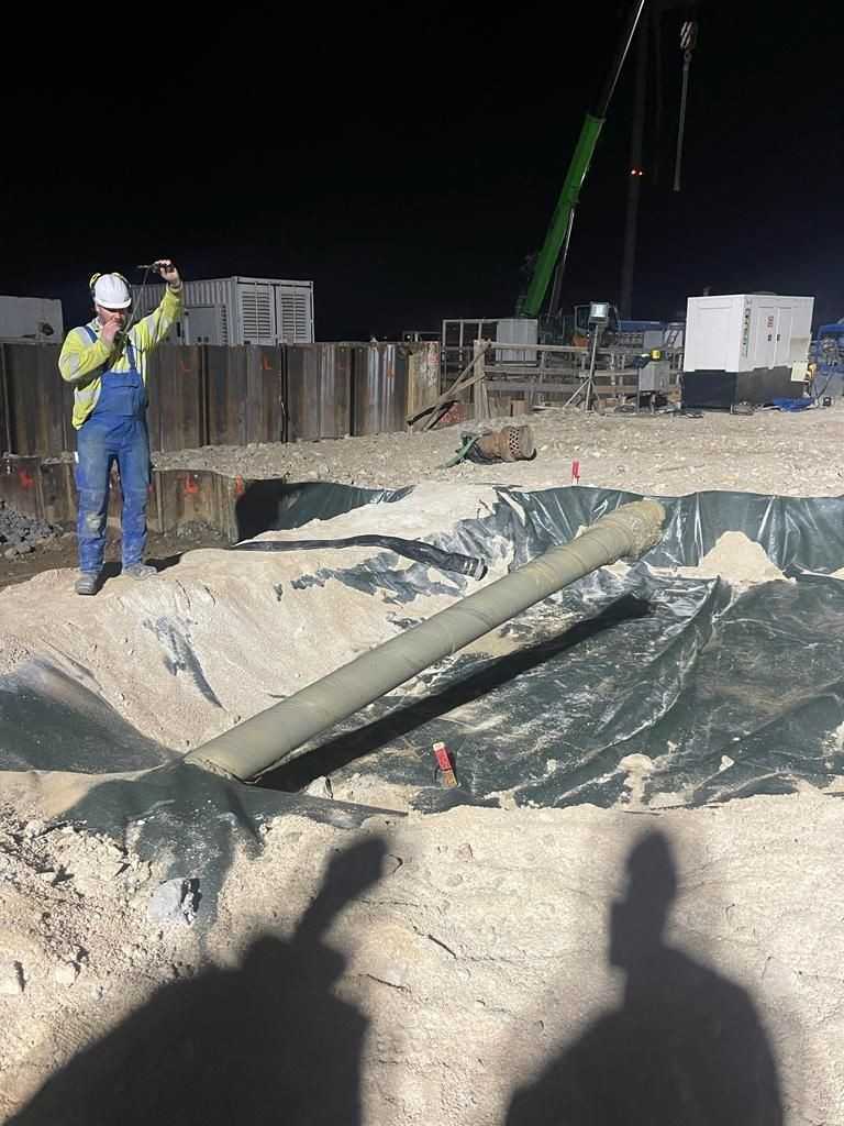 Fertigstellung der Pilotbohrung in der Nachtschicht | Foto: LMR Drilling Fertigstellung der Pilotbohrung in der Nachtschicht | Foto: LMR Drilling