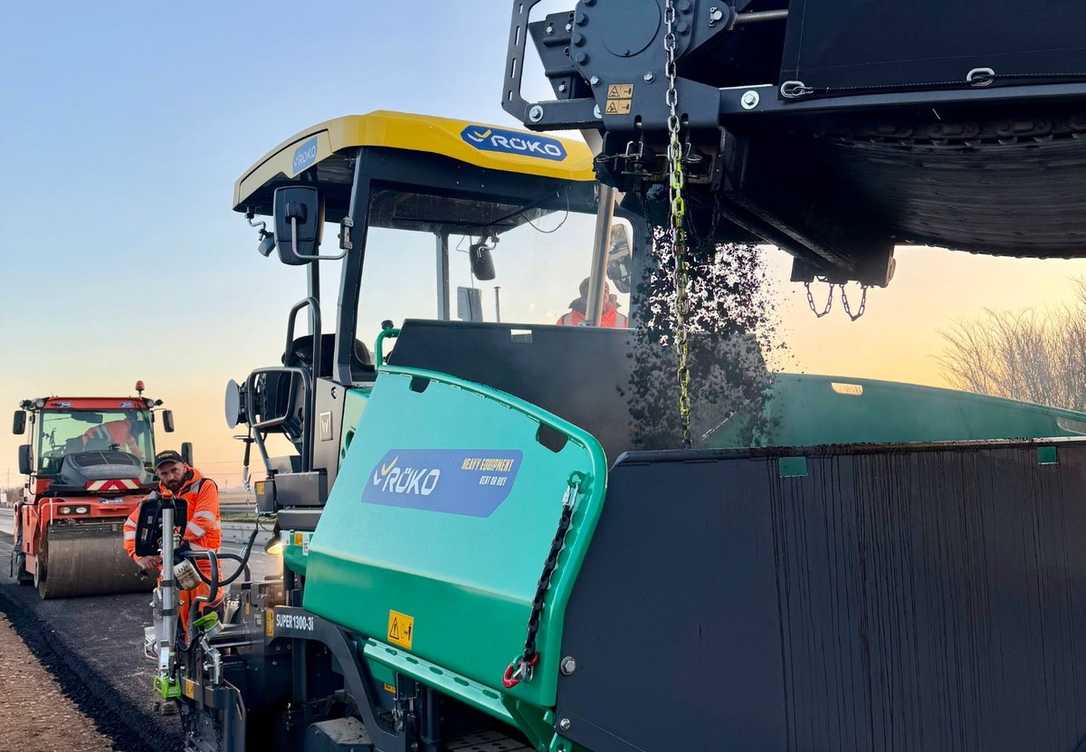 A5-Ausbau: Speziallösung ermöglicht Asphalteinbau auf engem Raum