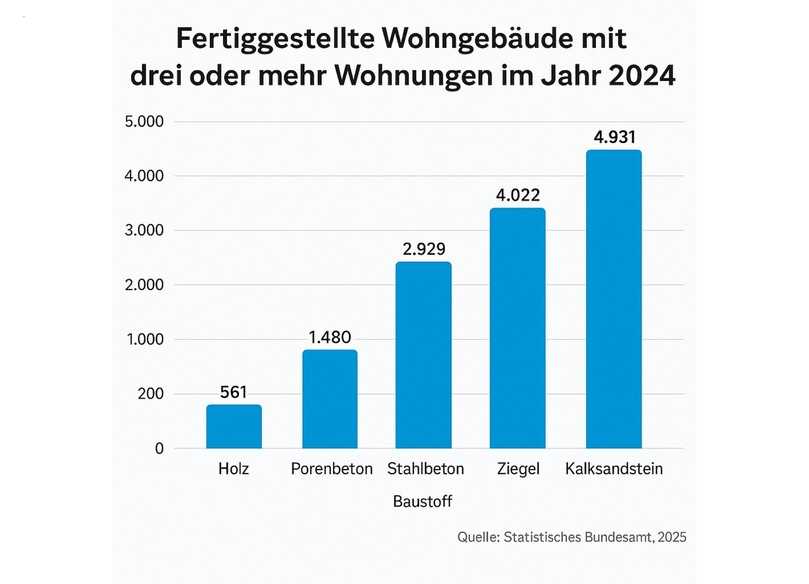 Kalksandstein verteidigt seine Marktführerschaft im mehrgeschossigen Wohnungsbau. | Foto: Bundesverband Kalksandsteinindustrie