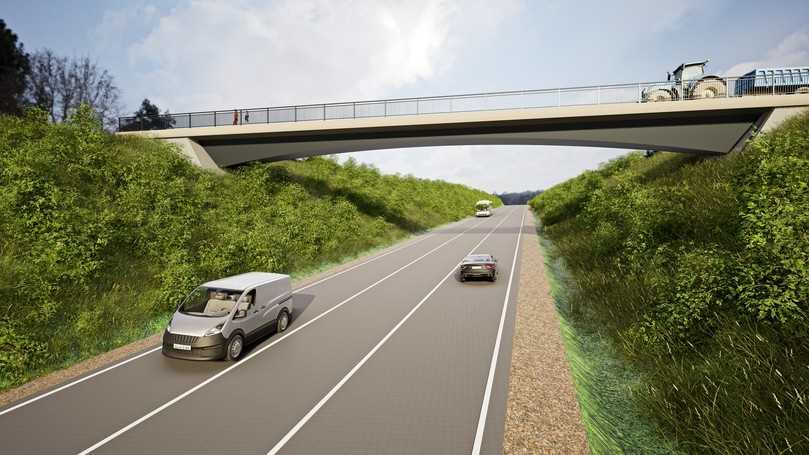 Das zweite Brückenbauwerk im Projekt Nordumfahrung: die Feldwegbrücke Am Näpfle (Visualisierung) | Foto: Stadt Heilbronn/Planungsbüro IB Bauen