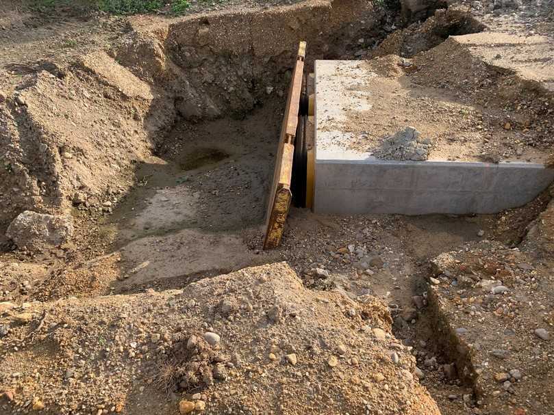 Die Baustelle nach dem Starkregen | Foto: WVER Die Baustelle nach dem Starkregen | Foto: WVER