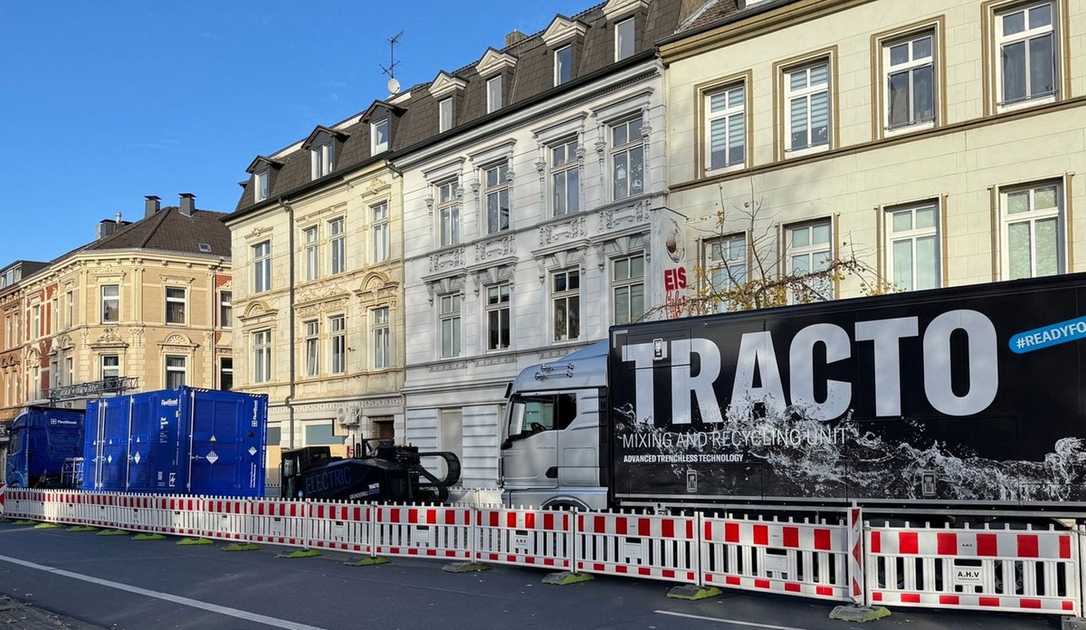 Zero Emission-Baustelle in Essen: Glasfaserverlegung mit vollelektrischer Bohranlage