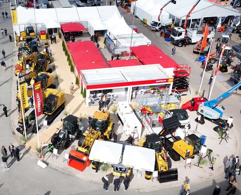 Zeppelin Baumaschinen und Mitaussteller Zeppelin Rental zeigten auf der Nordbau einen repräsentativen Querschnitt der neuesten Maschinentechnik, Anbauteile, digitale Lösungen und Dienstleistungen. | Foto: Zeppelin