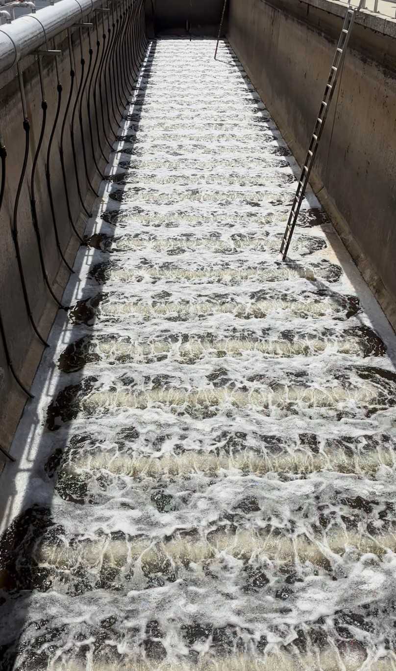 … und ihr erster Belüftungstest im Klärbecken. | Foto: KA Neustadt/Coburg