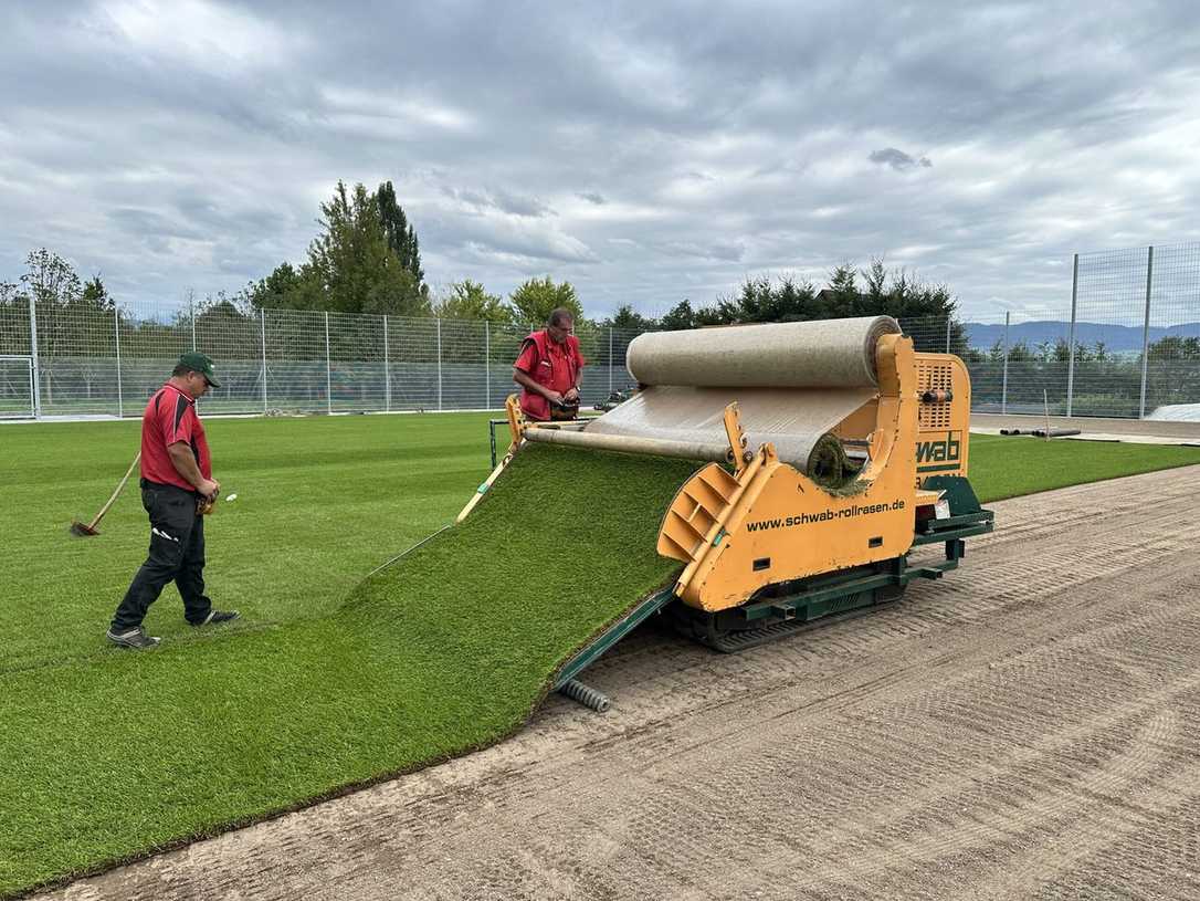 Schwab: Dünner Rollrasen statt Dicksoden für Sportplatz Schwab: Dünner Rollrasen statt Dicksoden für Sportplatz