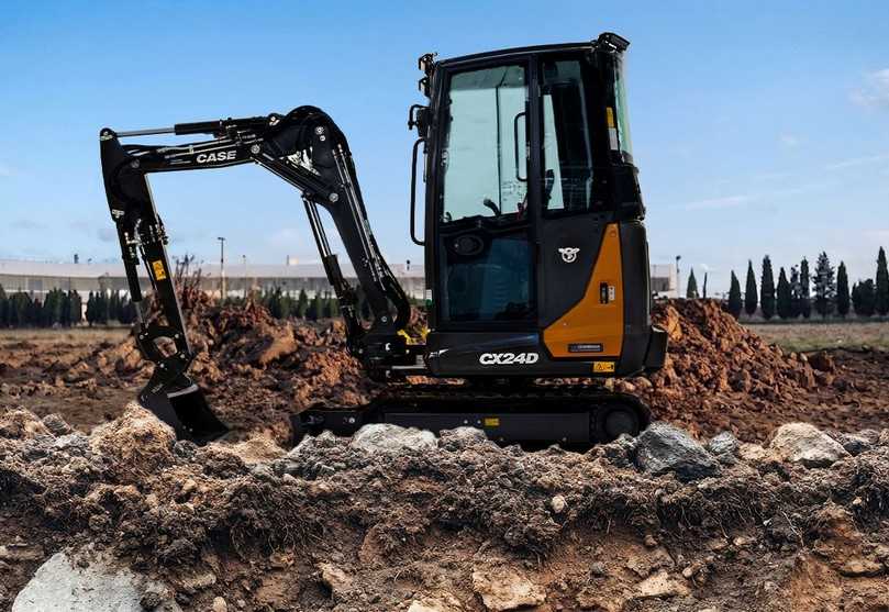 Das Case-Modell CX24D ist ein 2,5-Tonnen-Minibagger mit zweiteiligem Ausleger und verstellbarem Unterwagen. | Foto: Case