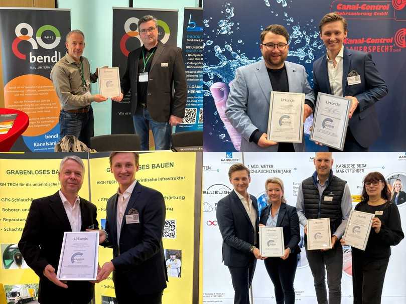 Die Siegelträger 2026, darunter die Teams von Bendl, Canal-Control, Arkil und Aarsleff, nehmen ihre Auszeichnungen für geprüfte Einbauqualität entgegen. | Foto: Siebert + Knipschild Die Siegelträger 2026, darunter die Teams von Bendl, Canal-Control, Arkil und Aarsleff, nehmen ihre Auszeichnungen für geprüfte Einbauqualität entgegen. | Foto: Siebert + Knipschild