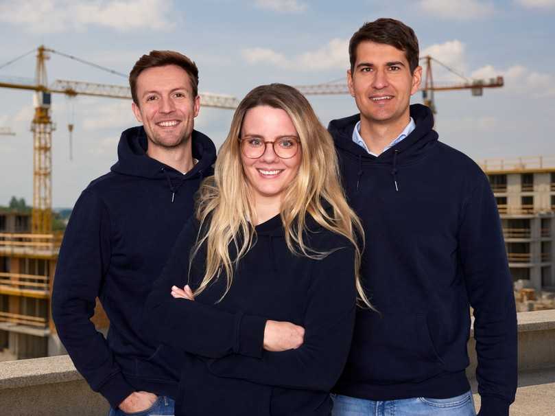 Die drei BauGPT-Gründer (v.l.n.r.): Jonas Stamm, Anna Hocker und Patrick Christ | Foto: BauGPT