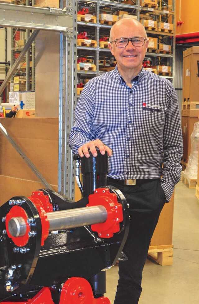 Anders Jonsson glaubt an den Durchbruch des S-Schnellwechs- lers, an dem Rototilt sich schon seit 20 Jahren orientiert. | Foto: B_I Anders Jonsson glaubt an den Durchbruch des S-Schnellwechs- lers, an dem Rototilt sich schon seit 20 Jahren orientiert. | Foto: B_I