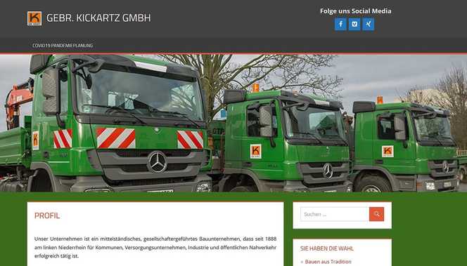 Tiefbaufirma Gebr. Kickartz saniert sich in Eigenregie