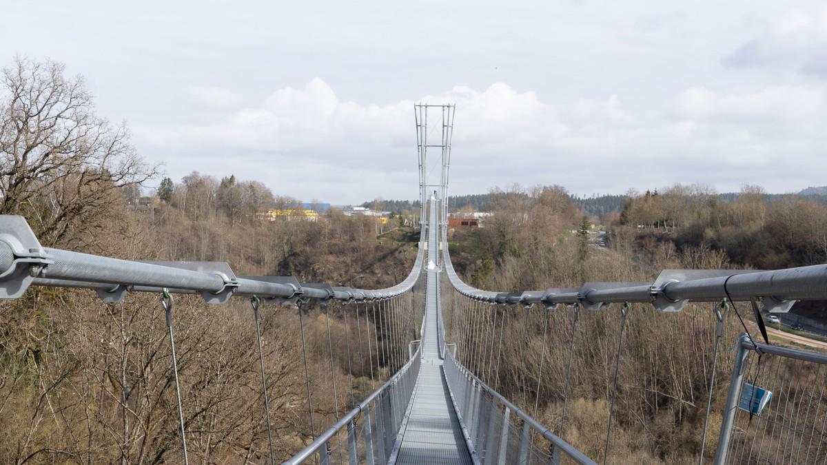 Blick auf die Hängebrücke Neckarline in Rottweil. | Foto: Schöppler