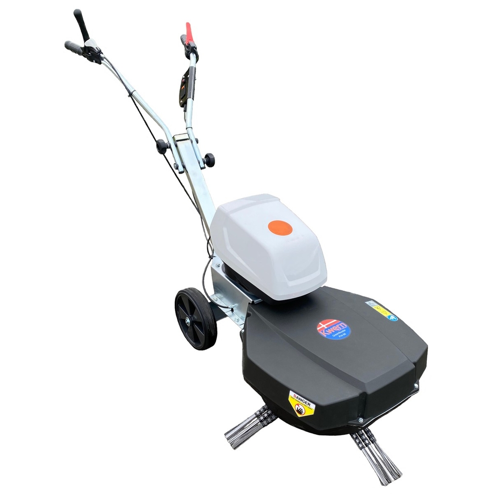 Akku-Wildkrautbürste mit langen Federstahlborsten