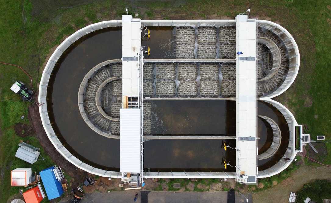 Streifenbelüfter Aerostrip in Husumer Kläranlage Streifenbelüfter Aerostrip in Husumer Kläranlage