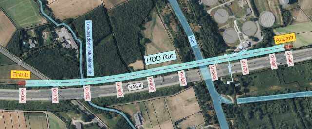 Abb. 8: Lage der C&P-Bohrung „Rur“ an der BAB 4 nahe Düren