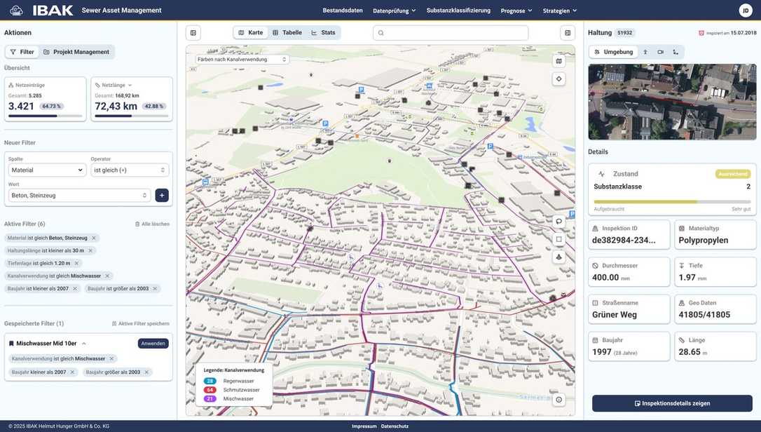 KI-Kanalmanagement: ISAM von IBAK für Inspektion, Zustandsbewertung und Sanierungsplanung