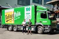 Mercedes E-Lkw transportiert Vorarlberger Bier