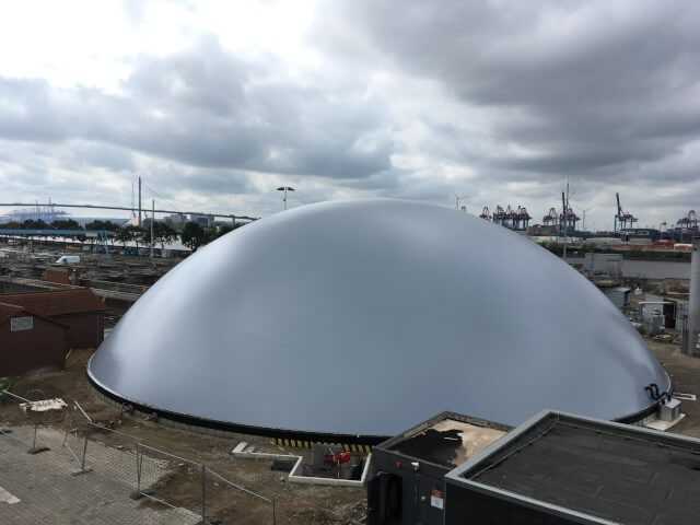 Foliengasspeicher auf dem Klärwerk Hamburg zur innovativen Faulgasverwertung