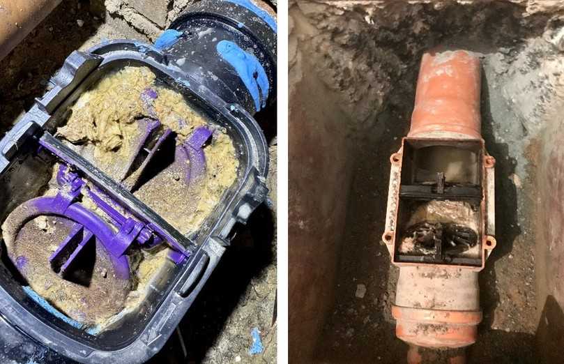 Fehlerklassiker: Rückstauverschlüsse mit mechansichen Klappen sind für fäkalienhaltiges Abwasser nicht geeignet und Hauptverursacher von Verstopfungen. | Foto: Kessel