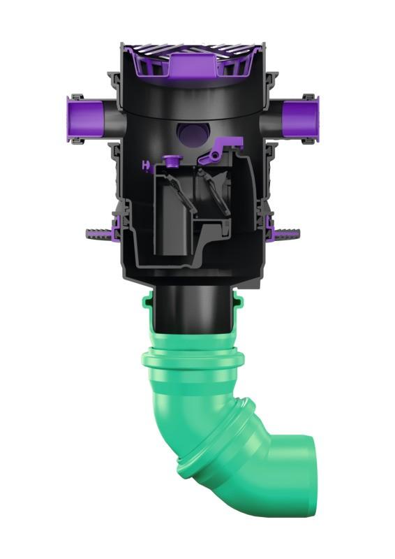 Beim neuen Kellerablauf „Universale Plus“ liegen die Rückstaueinheit und der Zugang zur Grundleitung in der der Bodenplatte, nicht unterhalb. | Foto: Kessel