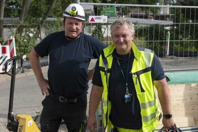Jeschke-Umwelttechnik Bauleiter Silvio Weiss mit Mario Saalow, Teamleiter Anwendungstechnik Relineeurope | Foto: Relineeurope