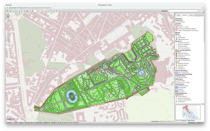 Exakte Übersichtskarten weisen die mit GreenSpaces verwalteten Flächen aus. | Foto: R3 GIS Exakte Übersichtskarten weisen die mit GreenSpaces verwalteten Flächen aus. | Foto: R3 GIS
