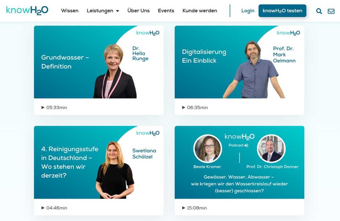 KnowH2O: Digitales Wissensportal für Wasserwirtschaft KnowH2O: Digitales Wissensportal für Wasserwirtschaft