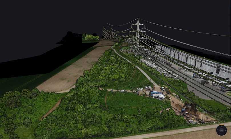 Digitale Trassenerfassung: LiDAR-Daten erfassen nicht nur das Gelände und den Baufortschritt, sondern auch kritische Infrastrukturen wie Freileitungen. | Foto: Augel GmbH Digitale Trassenerfassung: LiDAR-Daten erfassen nicht nur das Gelände und den Baufortschritt, sondern auch kritische Infrastrukturen wie Freileitungen. | Foto: Augel GmbH