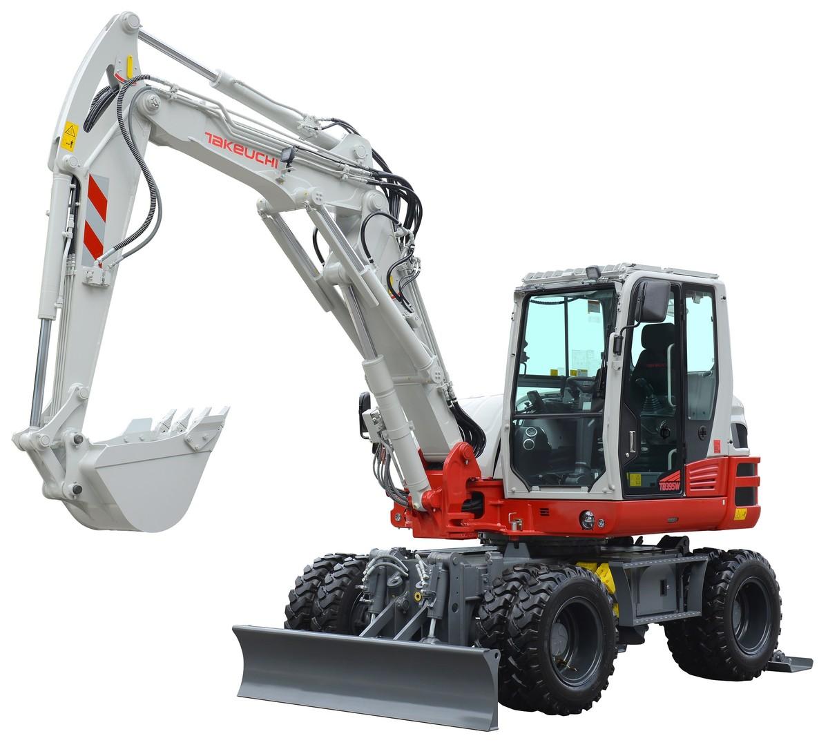 Eine starke Hydraulik soll ihn schnell machen: der neue Mobilbagger TB 395 W. | Foto: Schäfer                          