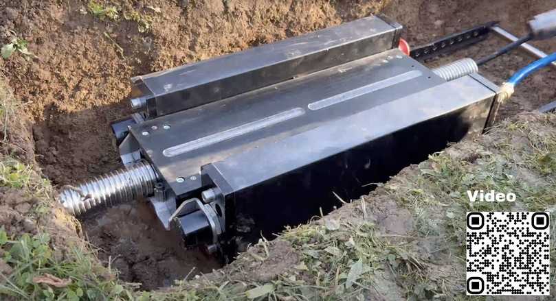 Buddel-Prototypentest mit Hochdruckspülung – nicht verdrängbarer Boden | Foto: Stern Technic Buddel-Prototypentest mit Hochdruckspülung – nicht verdrängbarer Boden | Foto: Stern Technic