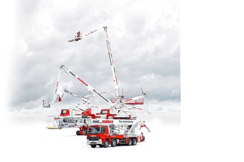 Der Mietpark umfasst mehr als 12.000 Arbeitsbühnen in über 700 Ausführungen. | Foto: Mateco Der Mietpark umfasst mehr als 12.000 Arbeitsbühnen in über 700 Ausführungen. | Foto: Mateco