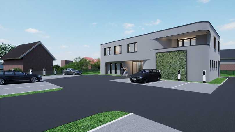 So soll das Matthäi-Gebäude in Selsingen aussehen: Seine Bauweise wird optisch nicht verleugnet. | Foto: Matthäi-Gruppe/PERI 3D Construction