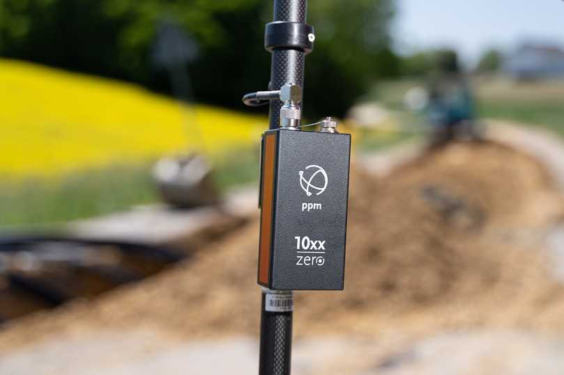 Der GNSS-Sensor ppm10xx zero im Einsatz an der Baustelle | Foto: ppm